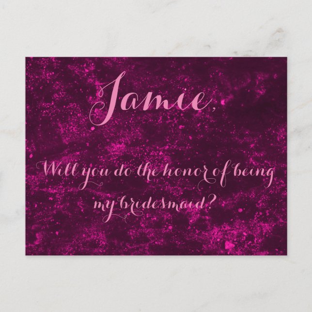 Will you do the honor bridesmaid invitation postcard (Front)