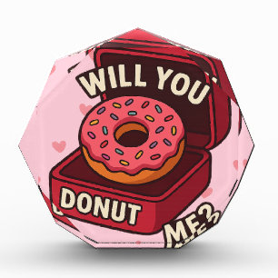 Will You Donut Me? Cute Donut Proposal Design Tank Acrylic Award