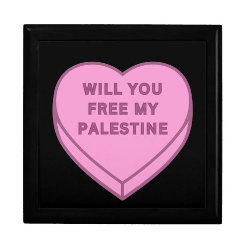 Will you free my Palestine Cute Candy Heart sweet Gift Box