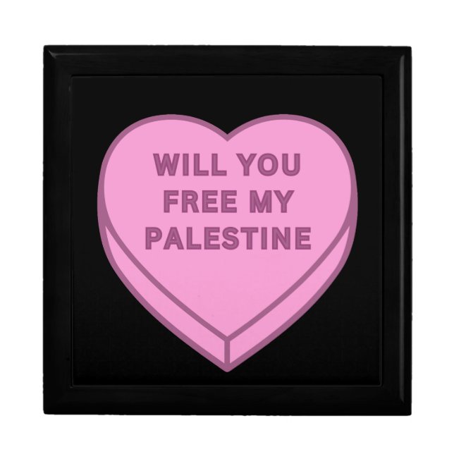 Will you free my Palestine? Cute Candy Heart sweet Gift Box (Front)