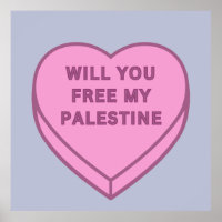 Will you free my Palestine? Cute Candy Heart sweet