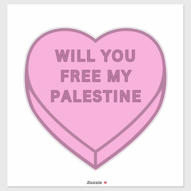 Will you free my Palestine? Cute Candy Heart sweet Sticker (Sheet)