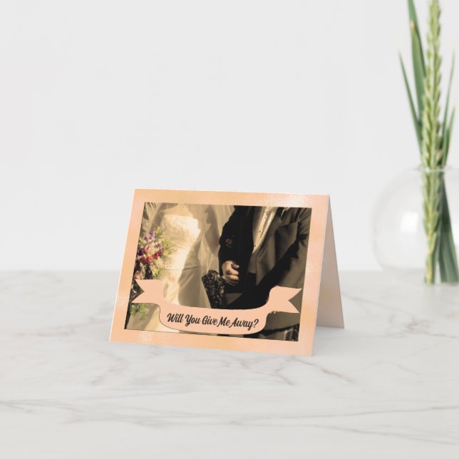 Will You Give me Away Sepia Father of the Bride Invitation (Front)