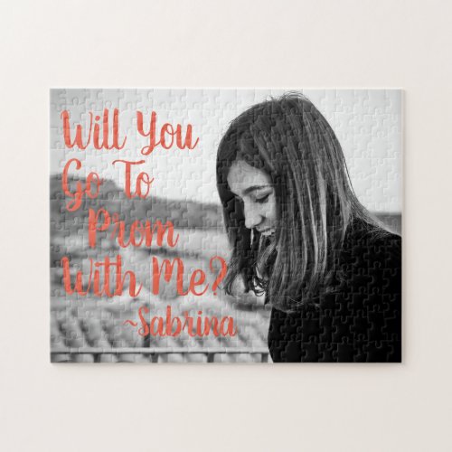 Will You Go To Prom With Me Custom Photo Message Jigsaw Puzzle