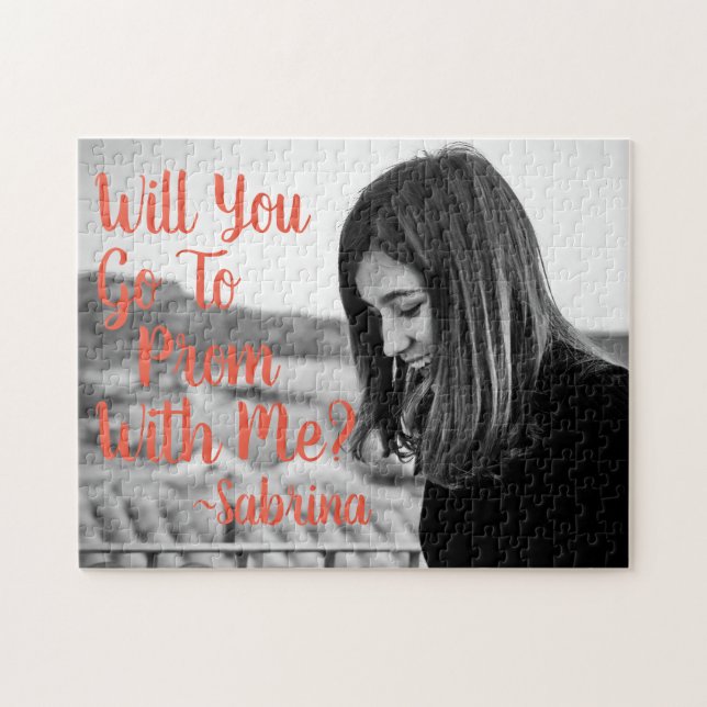 Will You Go To Prom With Me? Custom Photo Message Jigsaw Puzzle (Horizontal)