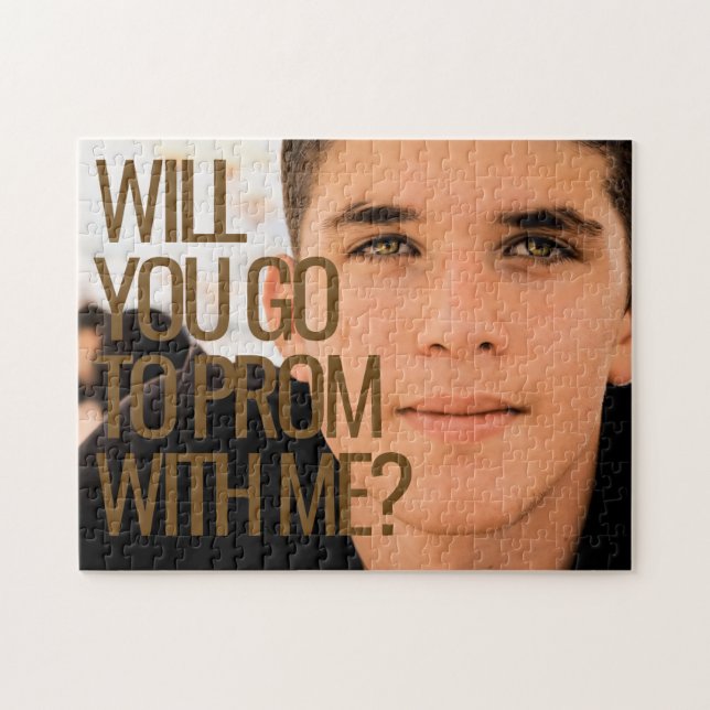Will You Go To Prom With Me? Custom Photo Message Jigsaw Puzzle (Horizontal)