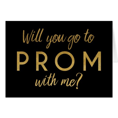 Will You Go to Prom With Me Gold Foil Card