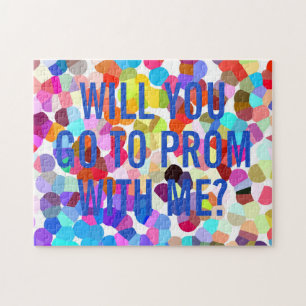 Will You Go To Prom With Me? Modern Secret Message Jigsaw Puzzle