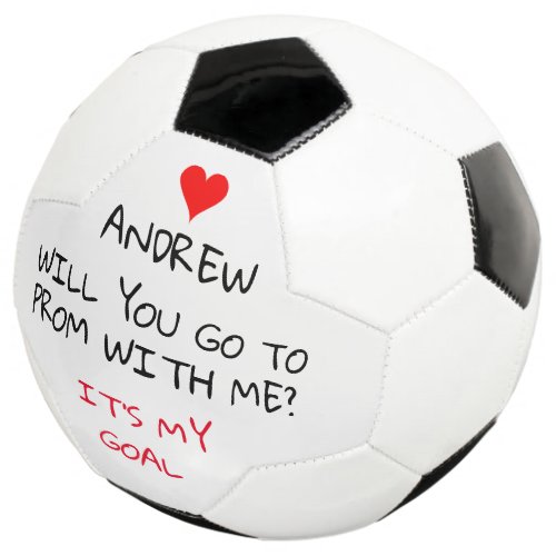 Will you go to prom with me personalized request soccer ball