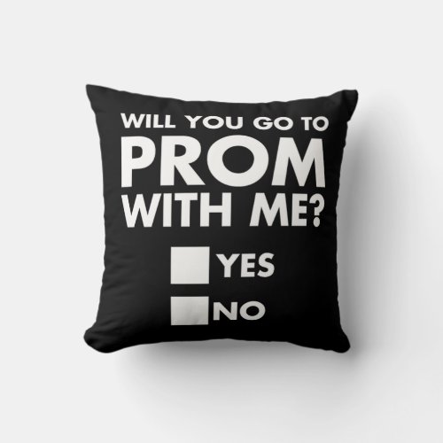 Will You Go To Prom With Me Promposal Print Throw Pillow