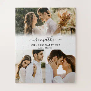 Will You Marry Me 3 Photo Collage Jigsaw Puzzle