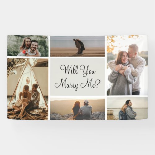 Will You Marry Me  6 Photo Collage Proposal Banner