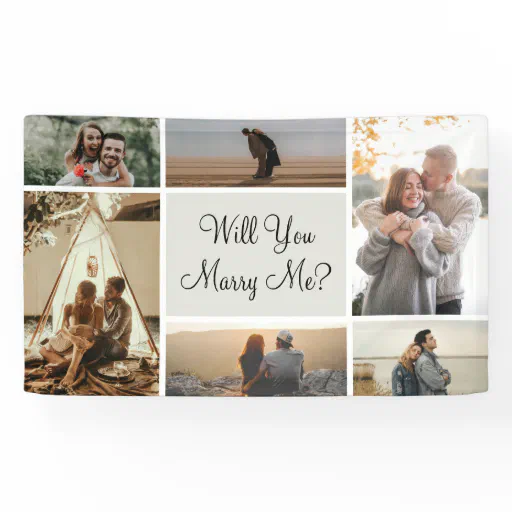 Will You Marry Me | 6 Photo Collage Proposal Banner