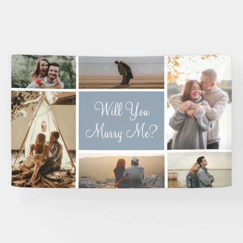 Will You Marry Me  6 Photo Proposal Collage Banner