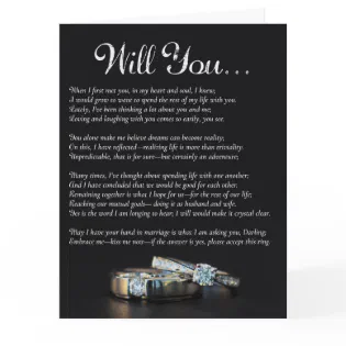 Will You Marry Me Acrostic Poem Proposal Card
