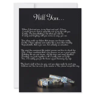 Will You Marry Me Acrostic Poem Proposal - Flat Card