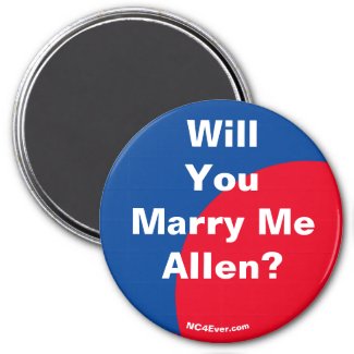 Will You Marry Me Allen? red blue magnet