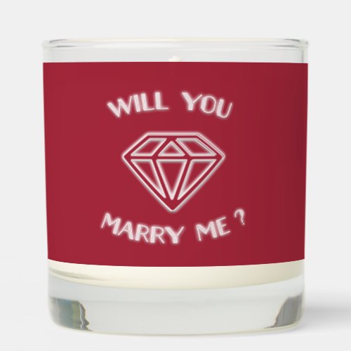 Will You Marry Me Art Deco Text Neon Diamond    Scented Candle