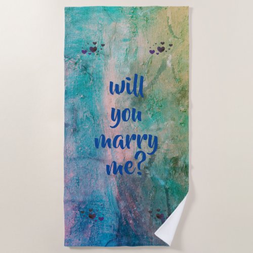 will you marry me beach towel by dalDesignNZ