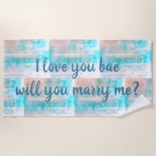 will you marry me beach towel by dalDesignNZ