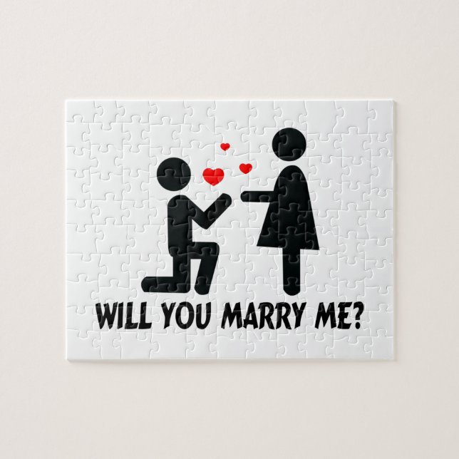 Will You Marry Me Bended Knee Man & Woman Jigsaw Puzzle (Horizontal)