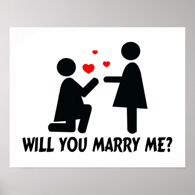 Will You Marry Me Bended Knee Woman & Woman Poster (Front)
