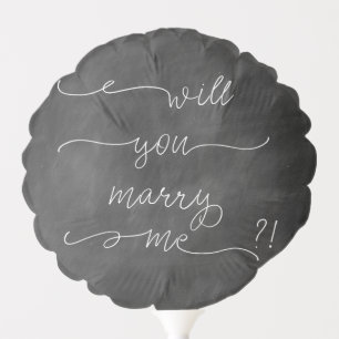 Will you marry me? Black Chalkboard Custom Balloon