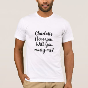 Will You Marry Me black custom marriage proposal  T-Shirt
