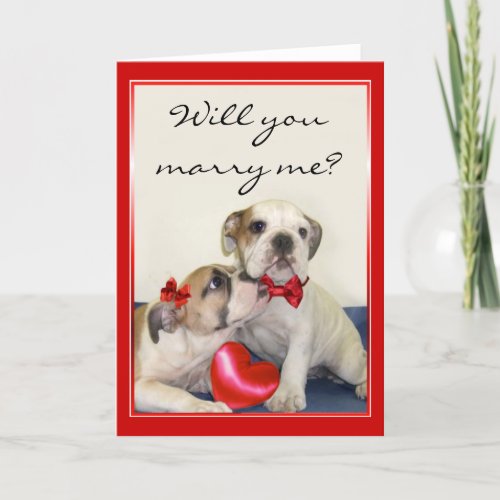 Will You Marry Me Bulldogs greeting card