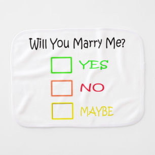 Will You Marry Me by Shirley Taylor Baby Burp Cloth
