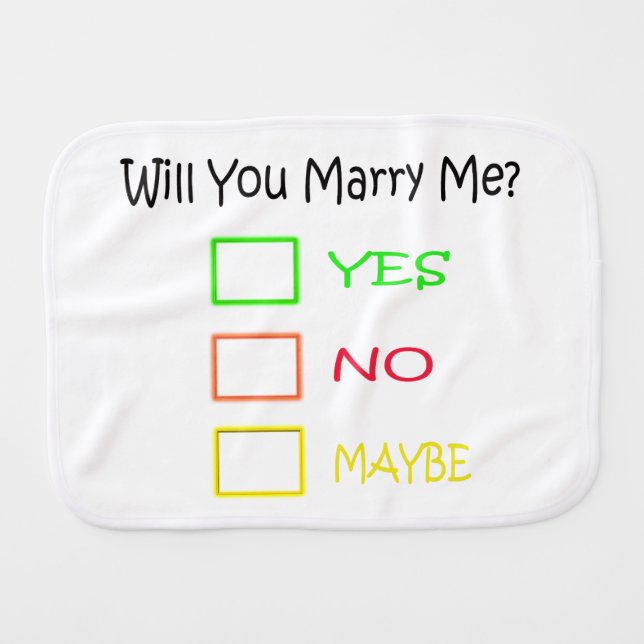 Will You Marry Me by Shirley Taylor Baby Burp Cloth (Front Horizontal)