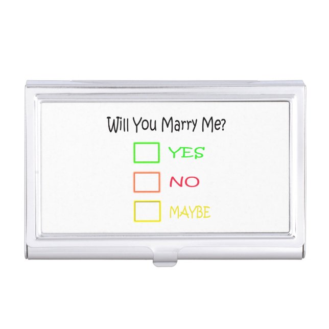 Will You Marry Me by Shirley Taylor Business Card Case (Front)