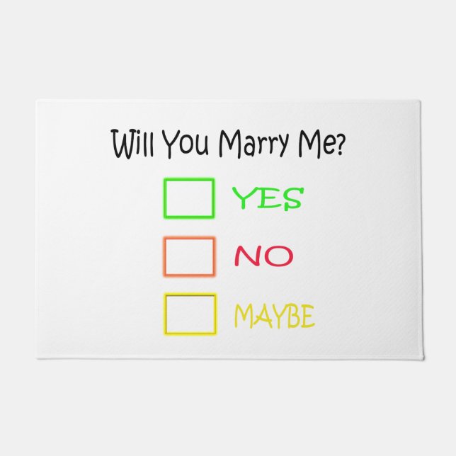 Will You Marry Me by Shirley Taylor Doormat (Front)
