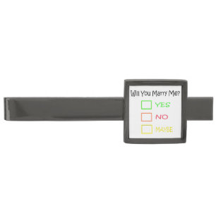 Will You Marry Me by Shirley Taylor Gunmetal Finish Tie Clip