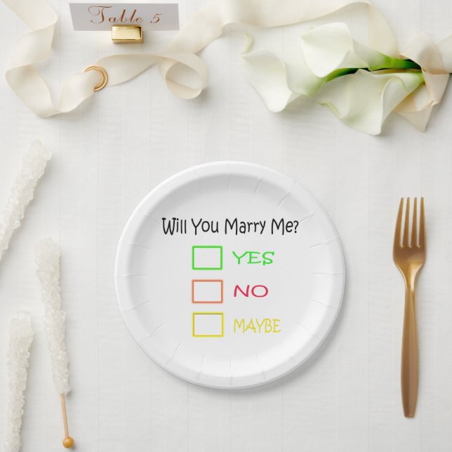 Will You Marry Me by Shirley Taylor Paper Plates (Wedding)