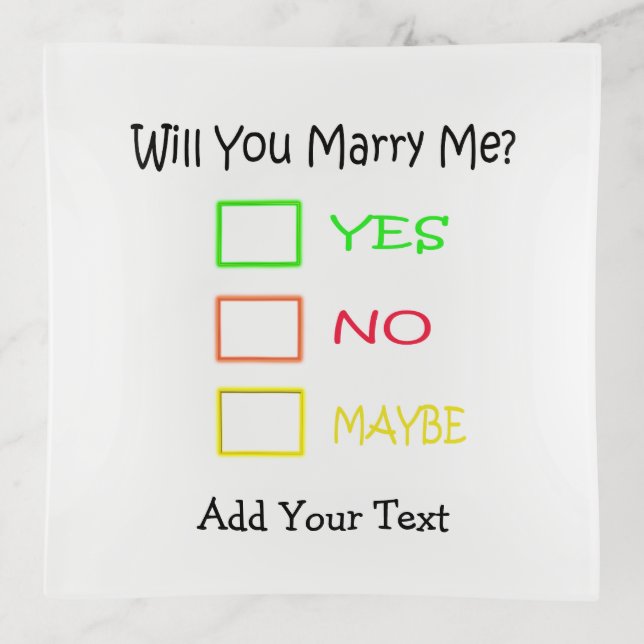 Will You Marry Me by Shirley Taylor Trinket Tray (Front)