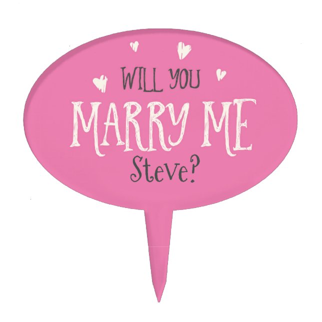 Will You Marry Me? Cake Pick (Front)
