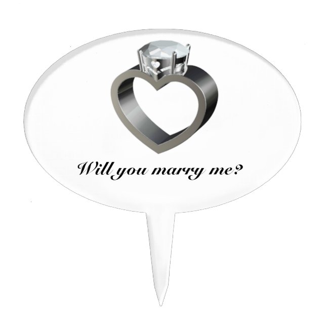 Will you marry me? cake topper (Front)