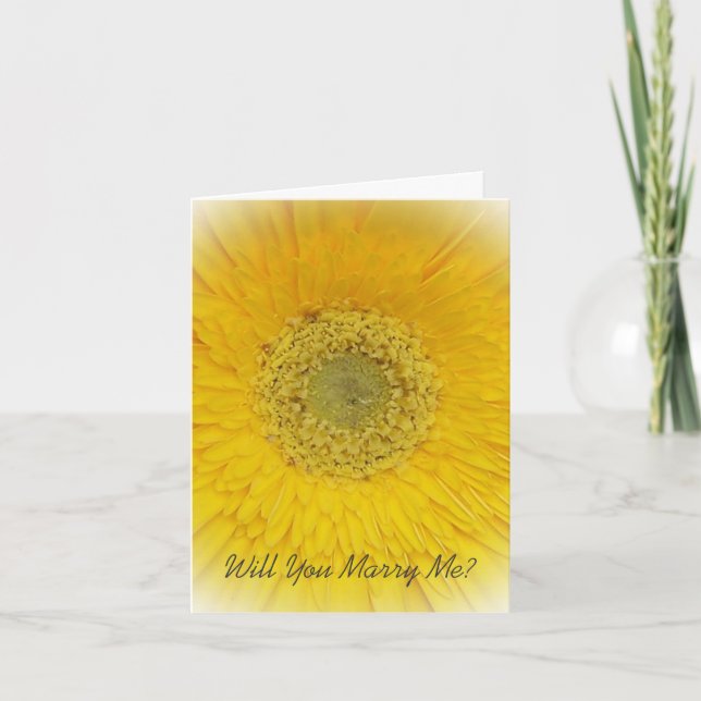 Will You Marry Me Card Yellow Gerbera (Front)