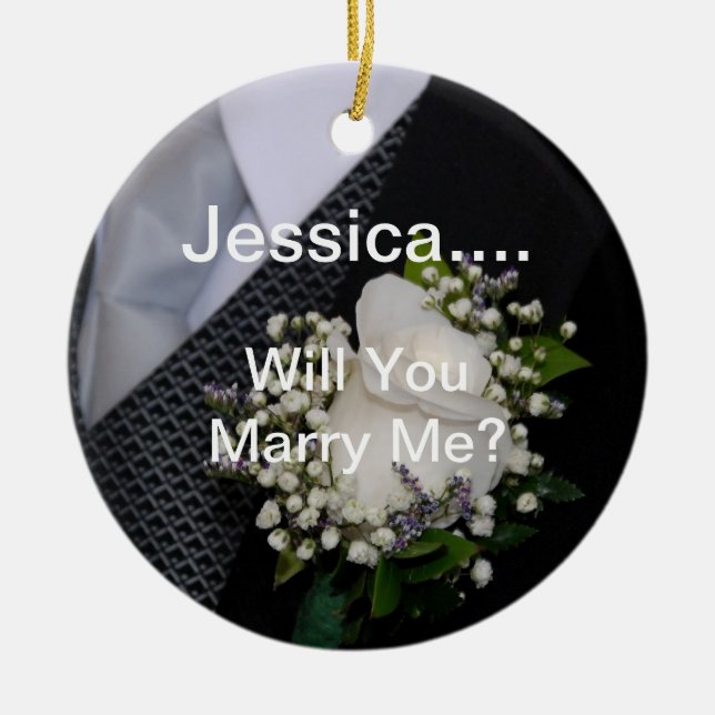 Will You Marry Me Ceramic Ornament (Front)