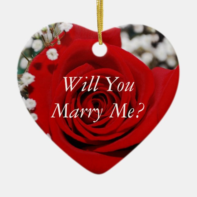 Will You Marry Me Ceramic Ornament (Front)