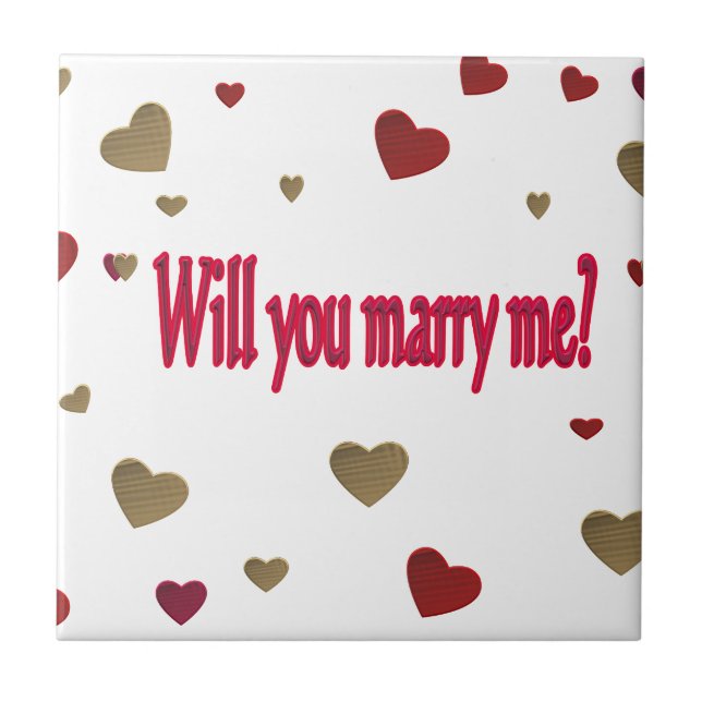 Will you marry me? ceramic tile (Front)