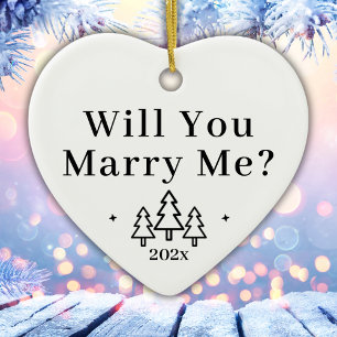 Will You Marry Me Christmas Proposal Ceramic Ornament