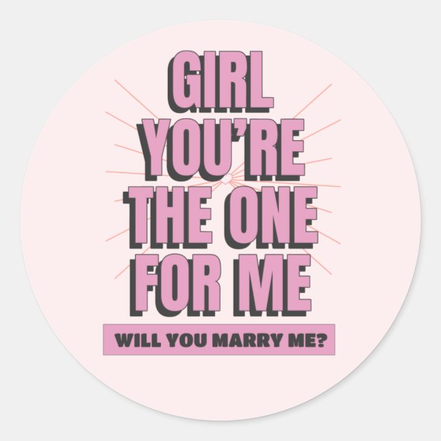 Will You Marry Me Classic Round Sticker (Front)