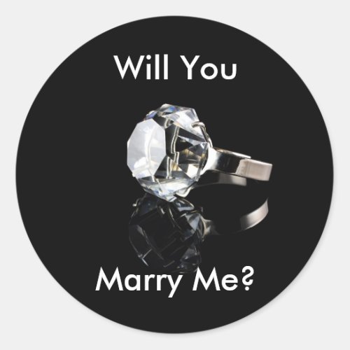 Will You Marry Me Classic Round Sticker