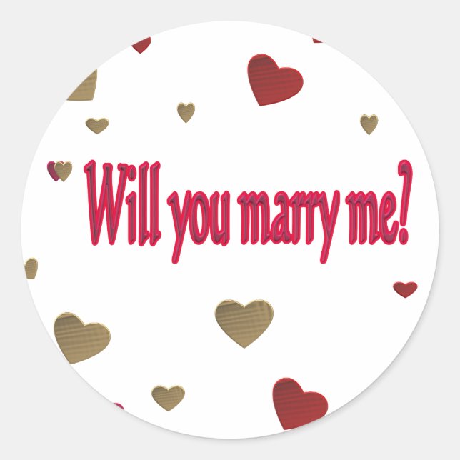 Will you marry me? classic round sticker (Front)