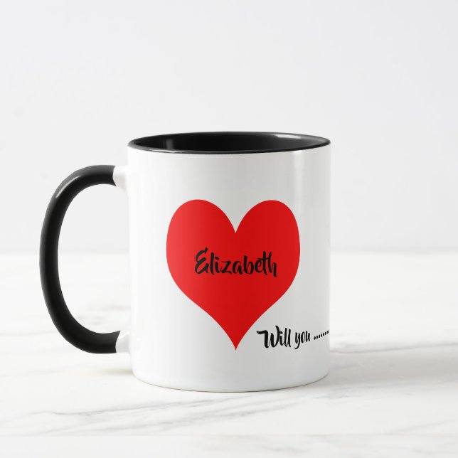 Will You Marry Me Coffee Mug Surprise on Back (Left)