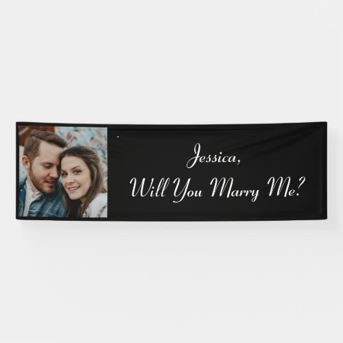 Will You Marry Me  Color Photo Collage Proposal Banner