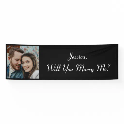 Will You Marry Me | Color Photo Collage Proposal Banner