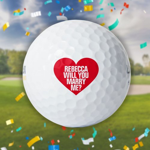 Will You Marry Me Custom Marriage Proposal Golf Balls